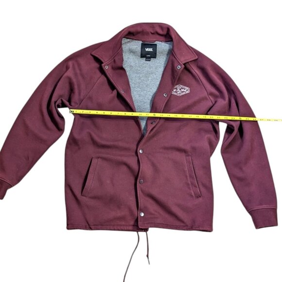 VANS Off The Wall TORREY FLEECE COACHES JACKET Large RARE BURGUNDY - Picture 5 of 6